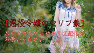 悪役令嬢のセリフ集②〈悲哀・婚約破棄〉ボイスサンプル・セリフ配信・練習用台本｜セリフ25個